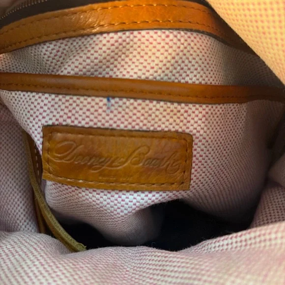 Dooney Bourke Florentine Leather Hobo Bag Brown Large Shoulder Bag - Picture 6 of 7